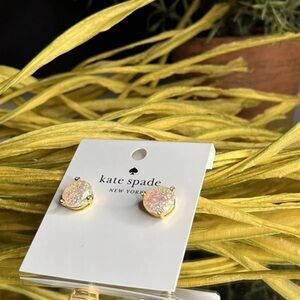 Kate Spade Rise and Shine Faux Opal Glitter Stud Earrings NWT